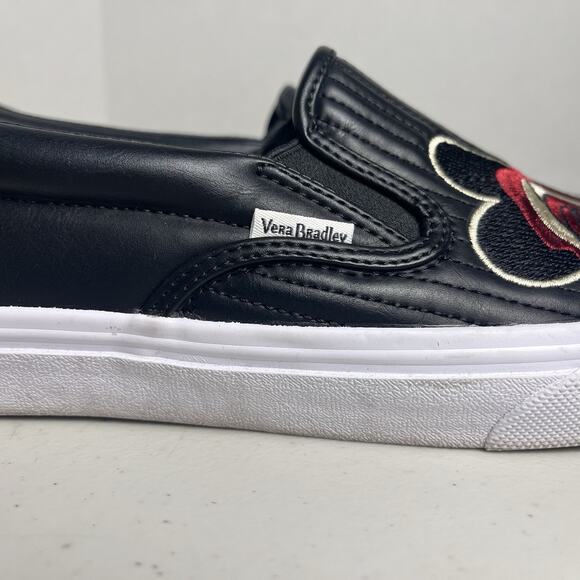 Vera Bradley Disney Shoes Alice in Wonderland Roses Red Quilted Slip On Size 9 - Picture 8 of 16